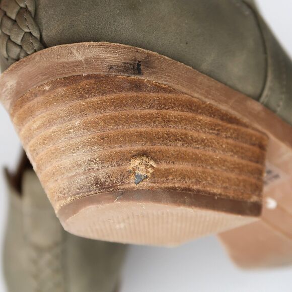 DV Dolce Vita Womens Dellia Booties‎ Size 7.5 Suede Leather Olive Green Braided - Picture 9 of 11